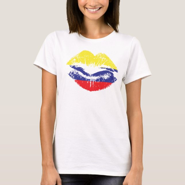 Design de camiseta Lábios colombiana para mulheres (Frente)