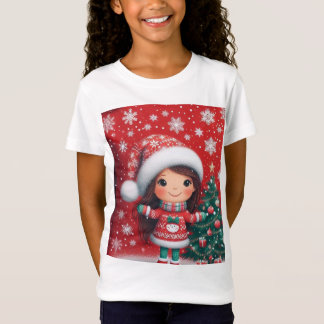 design de camiseta natal de menina