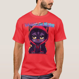 design de camiseta neon com gatos e raiva engraçad