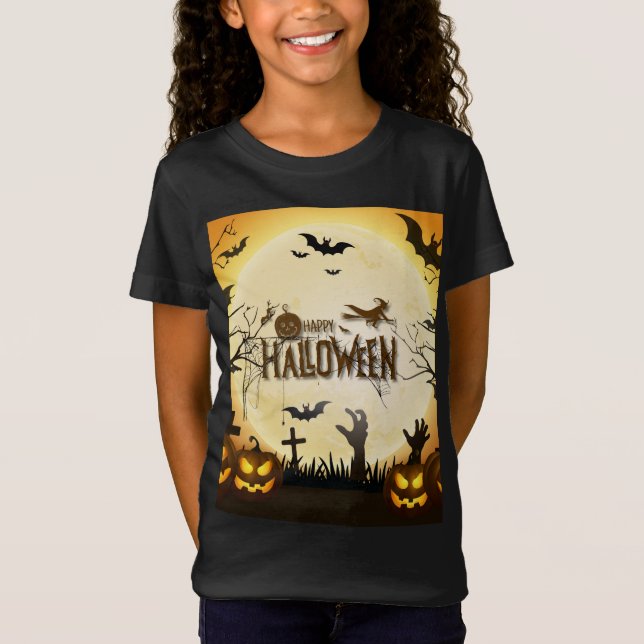 Design de Camiseta Noite de Halloween para Criança (Frente)