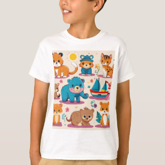 Design de camiseta para animais para crianças brin