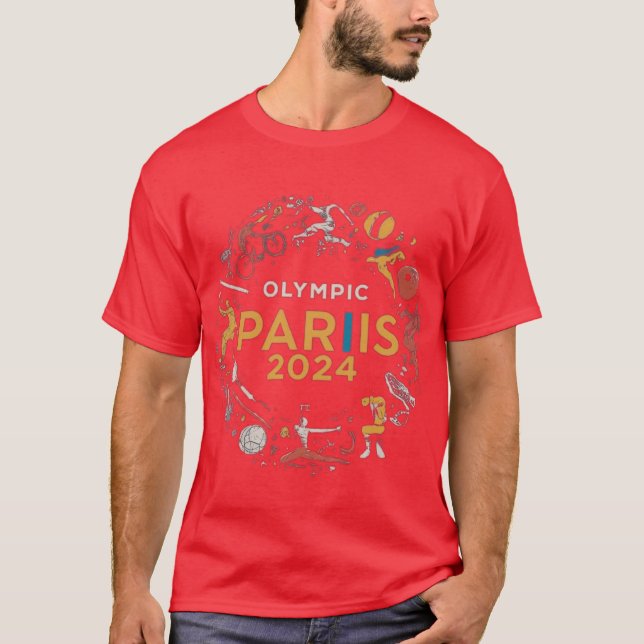 design de camiseta para "OLIMPIADAS PARIIS 2024". (Frente)
