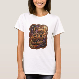 Design de Camiseta Playful Gold EU TENHO 30 AGORA 