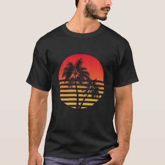 Design de camiseta retrô, Paraíso sunset
