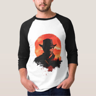 design de camiseta silhueta Red dead