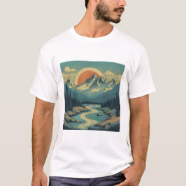 Design de camiseta Sunset Mountain