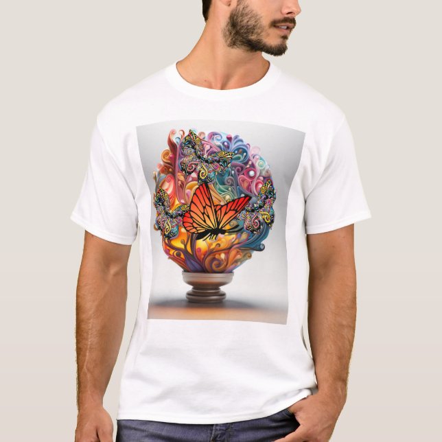 Design de camiseta surpreendente da borboleta (Frente)