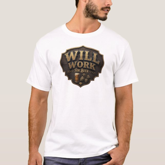 Design de Camiseta Vermelha Atraente VAI TRABALHAR (Frente)