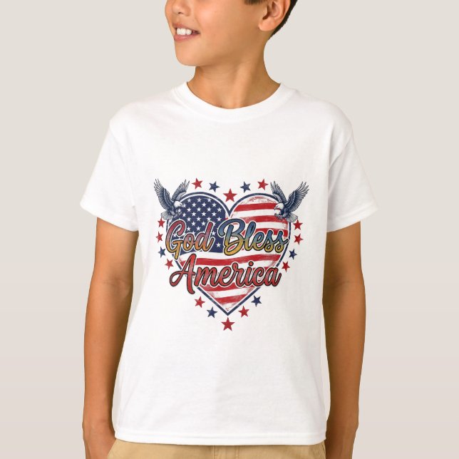 design de camiseta Vermelho, Branco & Bendito (Frente)