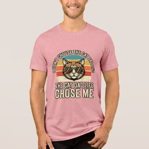Design de camiseta Vintage Cat Dad Life Chose Me_1