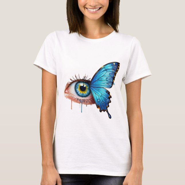 Design de camisetas para olhos e borboletas (Frente)