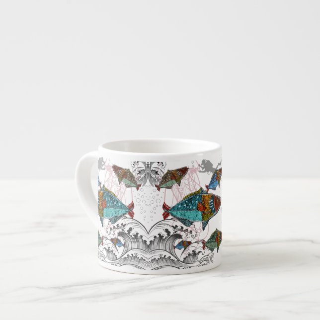Design de caneca de peixe divertido usando design  (Frente Esquerda)