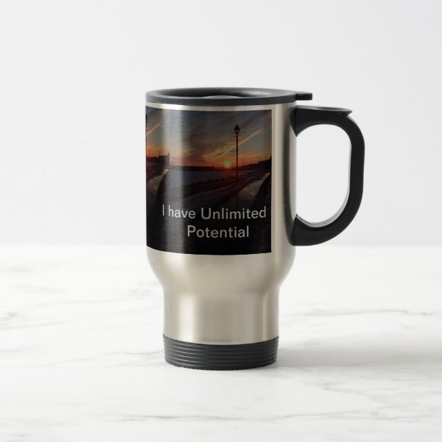 Design de caneca de viagem colorido Inspiron Sunse (Direita)