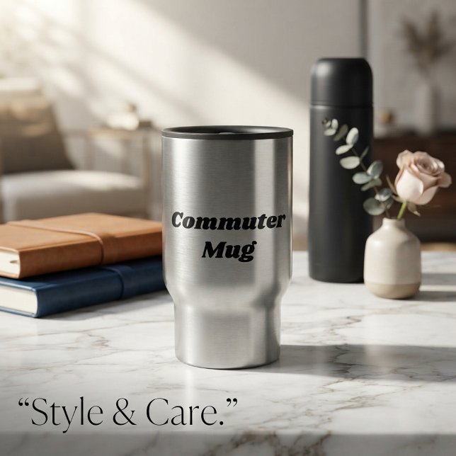 Design de Caneca de Viagem de Aço Inoxidável Perso (Personalized Stainless Steel Travel Mug Design)