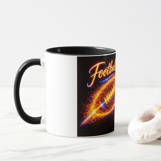 Design de Caneca Envolta Futebol Traga o Calor | F (Com Donut)