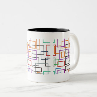 Design de caneca geométrica vibrante com negrito, 
