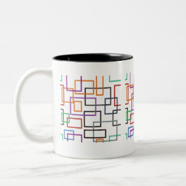 Design de caneca geométrica vibrante com negrito, 