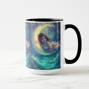 Design de Caneca Menina Lua Sonhadora Arte de Be