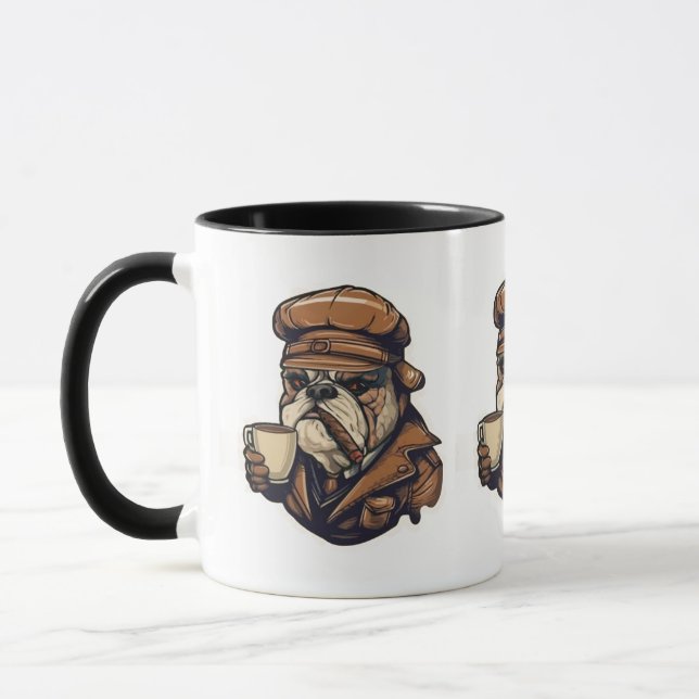 Design de caneca piloto de Buldogue (Esquerda)