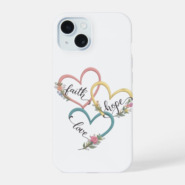 Design de Capa de iPhone Fé Esperança Amor (Verso)