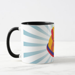 design de carro pára-choque numa caneca com alças