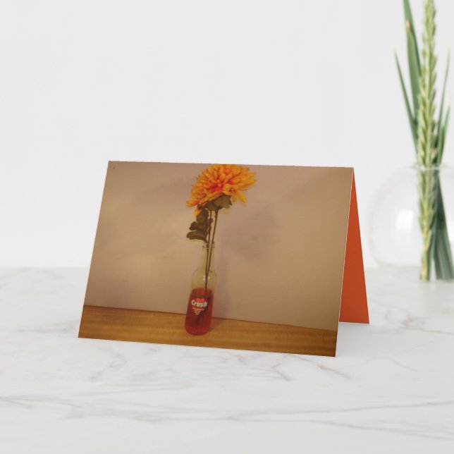 Design de cartão alaranjado da garrafa do (Frente)