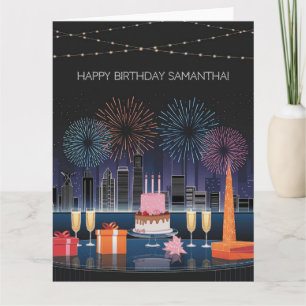 Design de Cartão de Aniversário com Fireworks e Ci