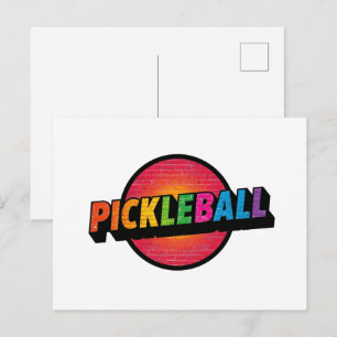 design de cartão de anúncio de pickleball preto e 