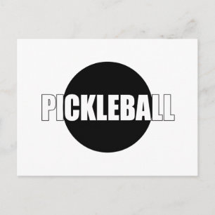 design de cartão de anúncio de pickleball preto e 