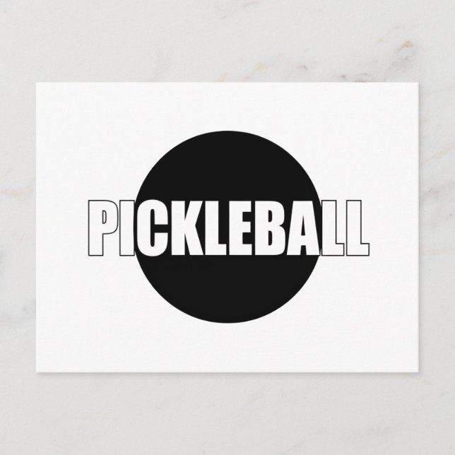 design de cartão de anúncio de pickleball preto e  (Frente)