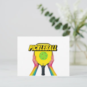 design de cartão de anúncio de pickleball preto e