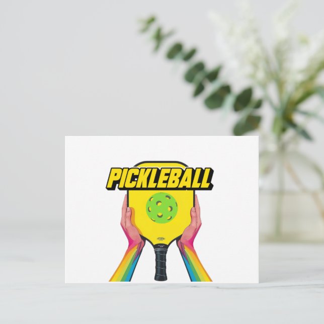 design de cartão de anúncio de pickleball preto e  (Em pé/Frente)