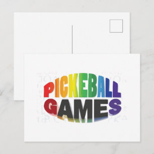 design de cartão de anúncio de pickleball preto e 
