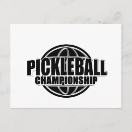 design de cartão de anúncio de pickleball preto e 