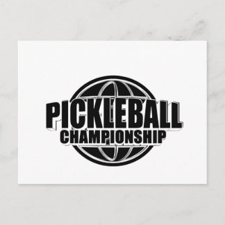design de cartão de anúncio de pickleball preto e