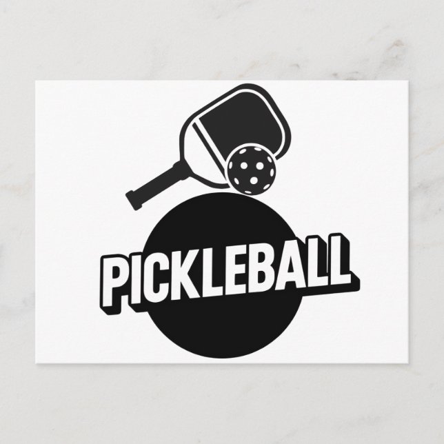 design de cartão de anúncio de pickleball preto e  (Frente)