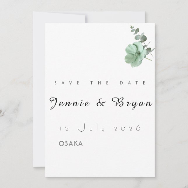 Design de cartão de casamento simples e elegante (Frente)