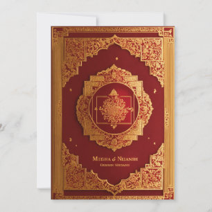 design de cartão de casamento tradicional, grandio
