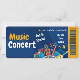 Design de Cartão de Convite de Festa de Música Ele