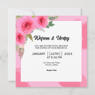 Design de Cartão de Convite Quadrado de Casamento