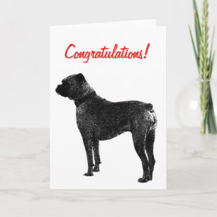 design de cartão de felicitações com cão Boxer   P