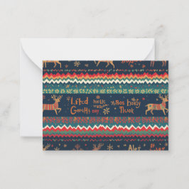 Design de cartão de nota com padrão de Natal