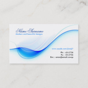 design de cartão de visita azul da onda
