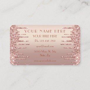 Design de Cartão de Visita Brilhante Rose Gold Cri