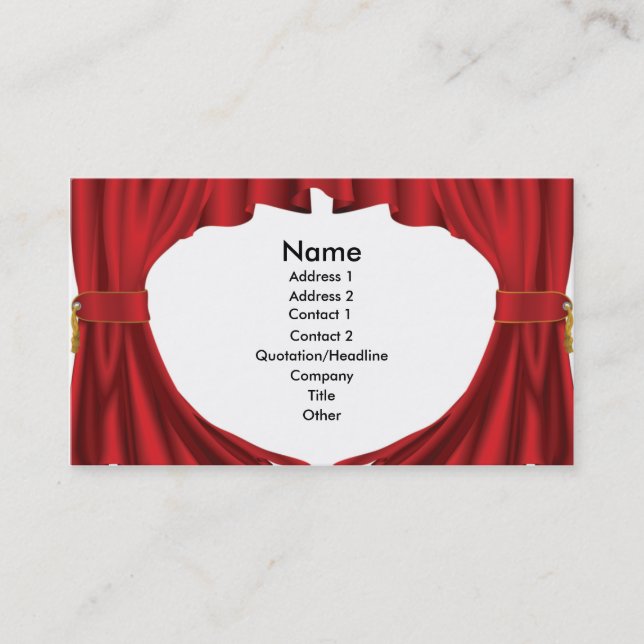 Design de cartão de visita das cortinas do teatro (Frente)