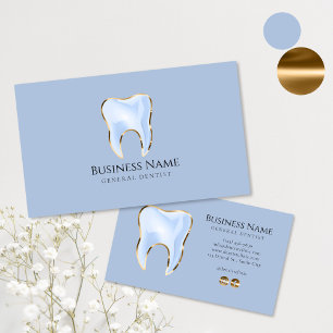 Design de Cartão de Visita de Dentista Azul Elegan
