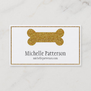 Design de cartão de visita dourado do osso de cã