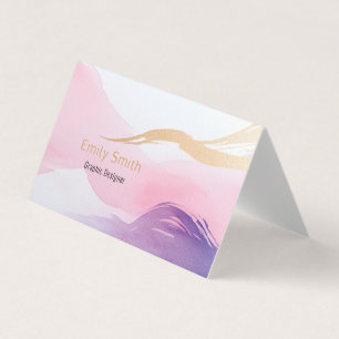 Design de Cartão de Visita em Aquarela Pastel