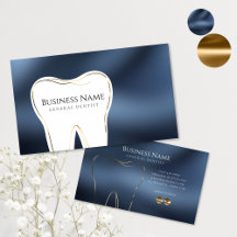 Design de Cartão de Visita Navy & Dourado para Den