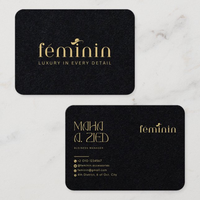 Design de Cartão de visita personalizado elegante (Frente/Verso)